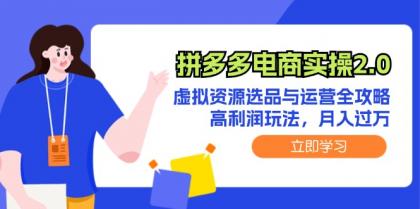 拼多多电商实操2.0：虚拟资源选品与运营全攻略，高利润玩法，月入过万 -第16张图片