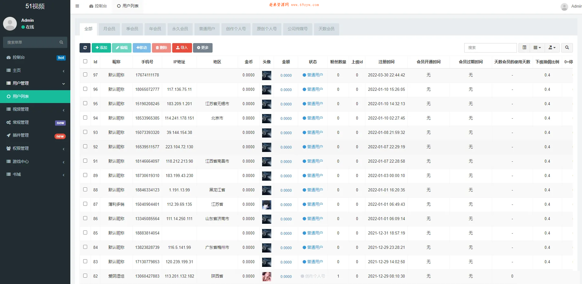 Fastadmin框架短视频系统视频知识付费源码